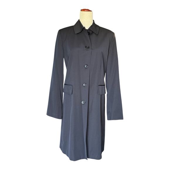 Banana Republic Jackets & Blazers - Banana Republic Timeless Black Button Front Lined Trench Coat Rain Jacket Large